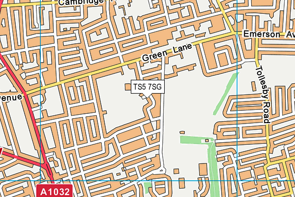 TS5 7SG map - OS VectorMap District (Ordnance Survey)