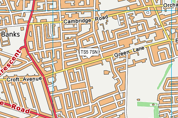 TS5 7SN map - OS VectorMap District (Ordnance Survey)
