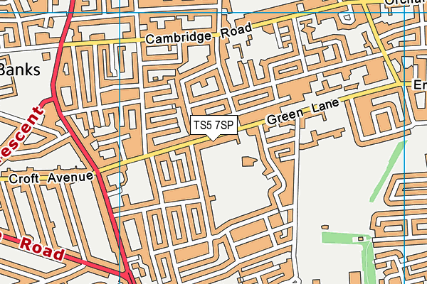 TS5 7SP map - OS VectorMap District (Ordnance Survey)
