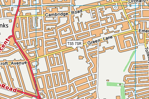 TS5 7SR map - OS VectorMap District (Ordnance Survey)