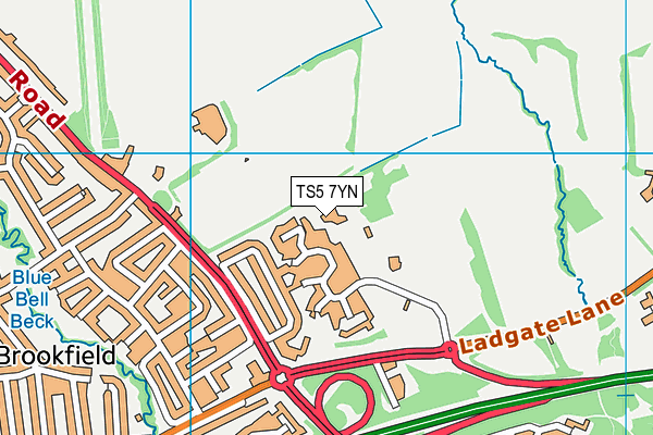 TS5 7YN map - OS VectorMap District (Ordnance Survey)