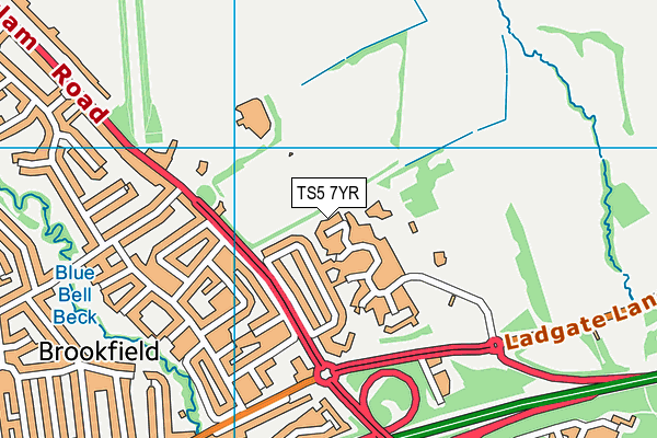 TS5 7YR map - OS VectorMap District (Ordnance Survey)