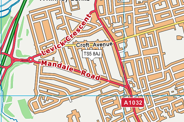 TS5 8AJ map - OS VectorMap District (Ordnance Survey)