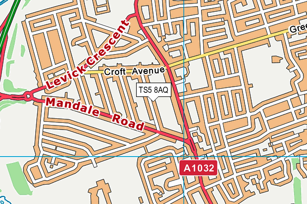 TS5 8AQ map - OS VectorMap District (Ordnance Survey)