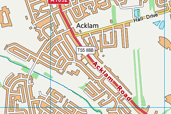 TS5 8BB map - OS VectorMap District (Ordnance Survey)