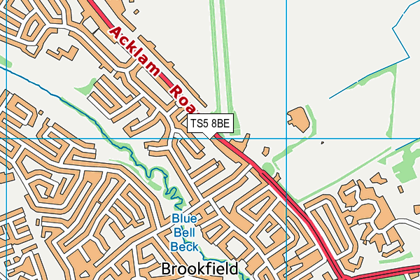 TS5 8BE map - OS VectorMap District (Ordnance Survey)