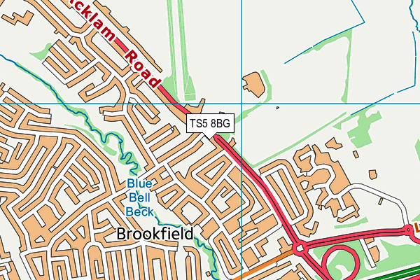 TS5 8BG map - OS VectorMap District (Ordnance Survey)