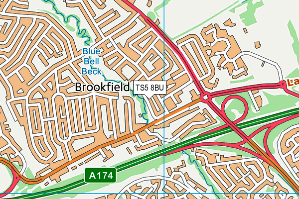 TS5 8BU map - OS VectorMap District (Ordnance Survey)