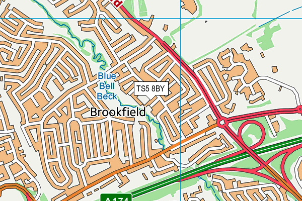 TS5 8BY map - OS VectorMap District (Ordnance Survey)