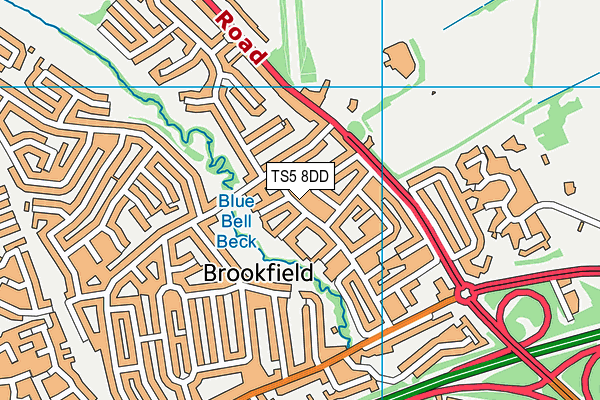 TS5 8DD map - OS VectorMap District (Ordnance Survey)