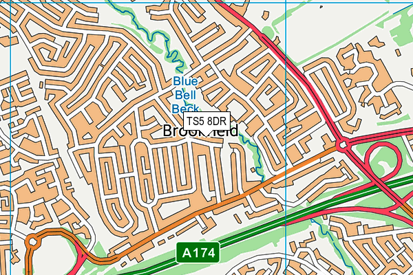 TS5 8DR map - OS VectorMap District (Ordnance Survey)