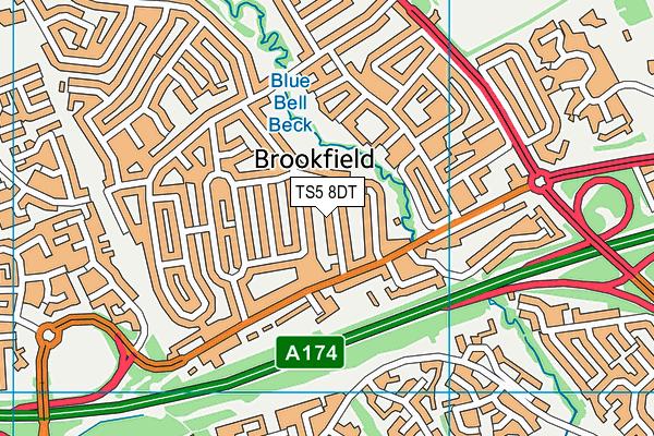 TS5 8DT map - OS VectorMap District (Ordnance Survey)