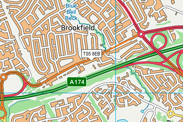 TS5 8EB map - OS VectorMap District (Ordnance Survey)