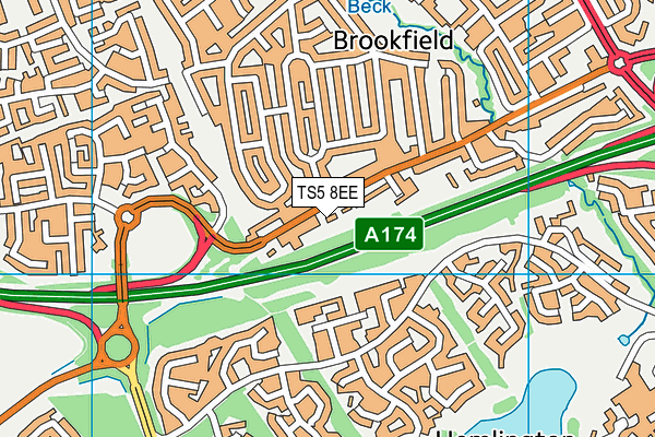 TS5 8EE map - OS VectorMap District (Ordnance Survey)