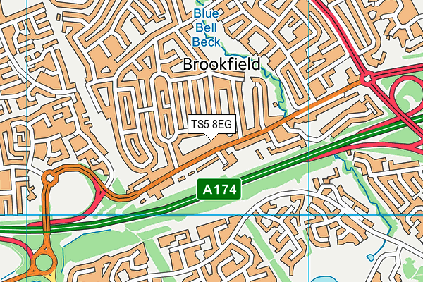 TS5 8EG map - OS VectorMap District (Ordnance Survey)