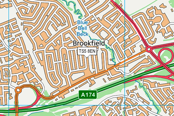 TS5 8EN map - OS VectorMap District (Ordnance Survey)