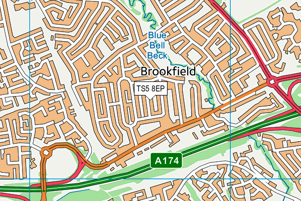 TS5 8EP map - OS VectorMap District (Ordnance Survey)