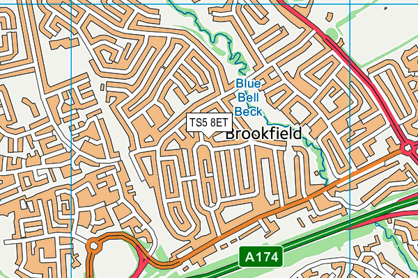 TS5 8ET map - OS VectorMap District (Ordnance Survey)