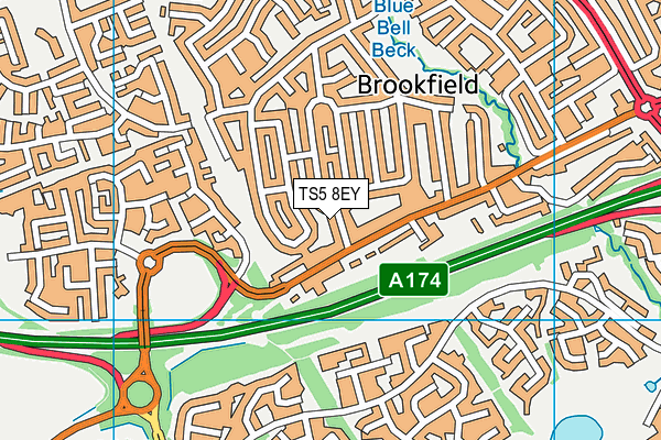 TS5 8EY map - OS VectorMap District (Ordnance Survey)