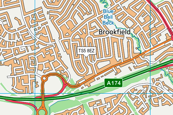 TS5 8EZ map - OS VectorMap District (Ordnance Survey)