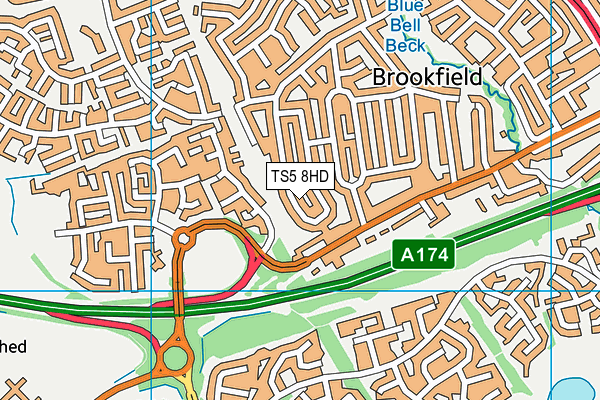 TS5 8HD map - OS VectorMap District (Ordnance Survey)