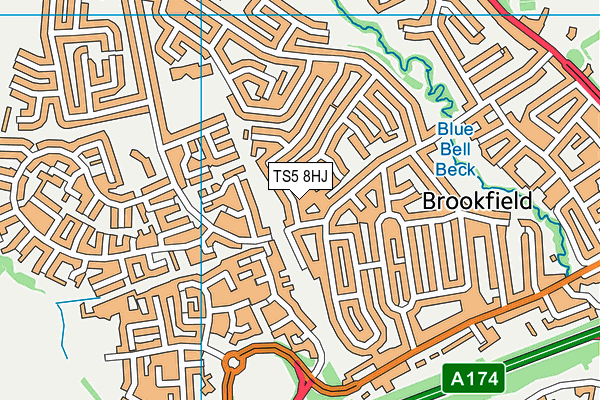 TS5 8HJ map - OS VectorMap District (Ordnance Survey)