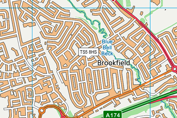 TS5 8HS map - OS VectorMap District (Ordnance Survey)