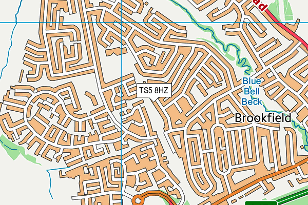 TS5 8HZ map - OS VectorMap District (Ordnance Survey)