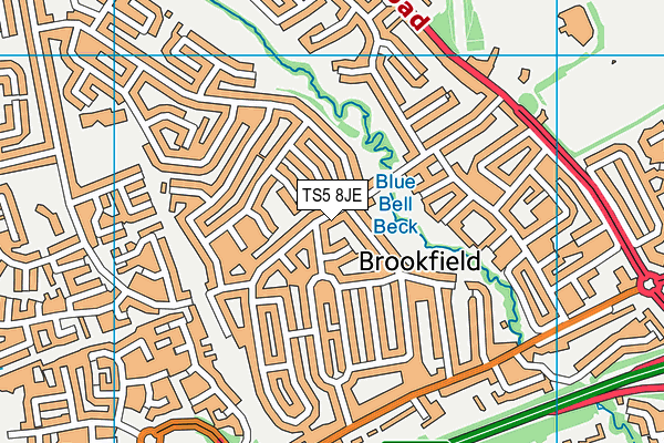 TS5 8JE map - OS VectorMap District (Ordnance Survey)