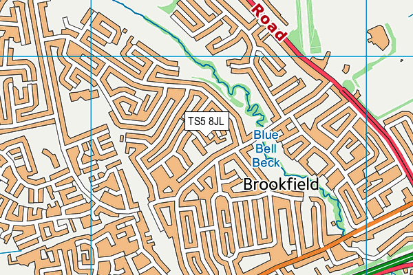 TS5 8JL map - OS VectorMap District (Ordnance Survey)