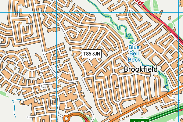 TS5 8JN map - OS VectorMap District (Ordnance Survey)