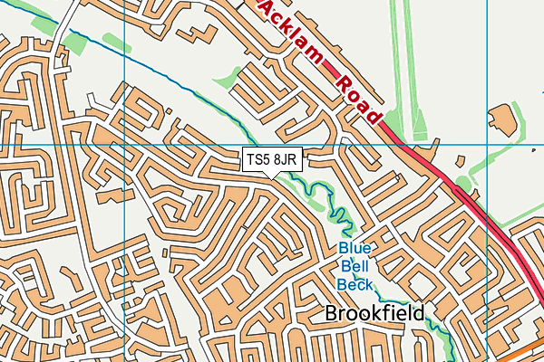 TS5 8JR map - OS VectorMap District (Ordnance Survey)