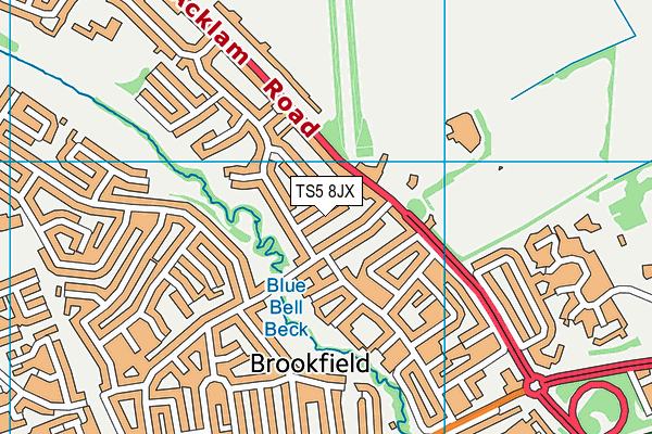 TS5 8JX map - OS VectorMap District (Ordnance Survey)