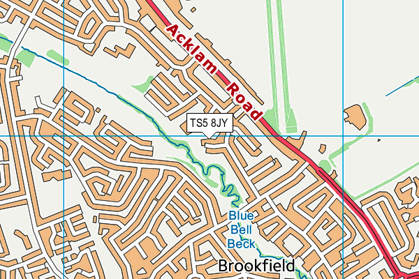 TS5 8JY map - OS VectorMap District (Ordnance Survey)