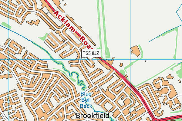 TS5 8JZ map - OS VectorMap District (Ordnance Survey)