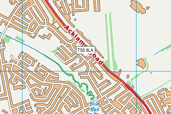 TS5 8LA map - OS VectorMap District (Ordnance Survey)