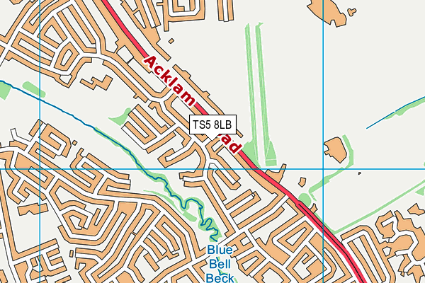 TS5 8LB map - OS VectorMap District (Ordnance Survey)