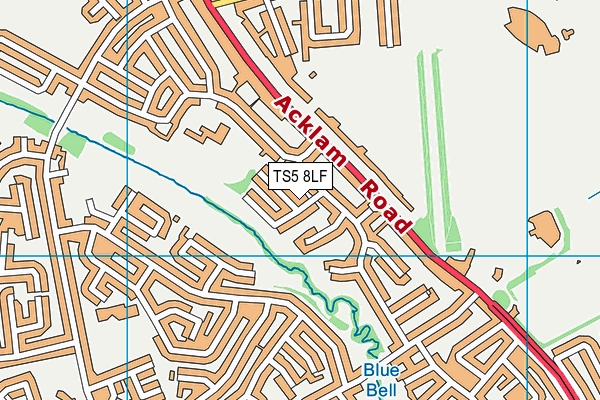 TS5 8LF map - OS VectorMap District (Ordnance Survey)