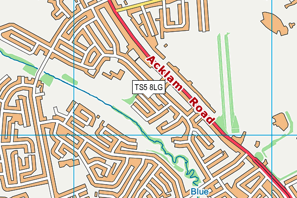 TS5 8LG map - OS VectorMap District (Ordnance Survey)