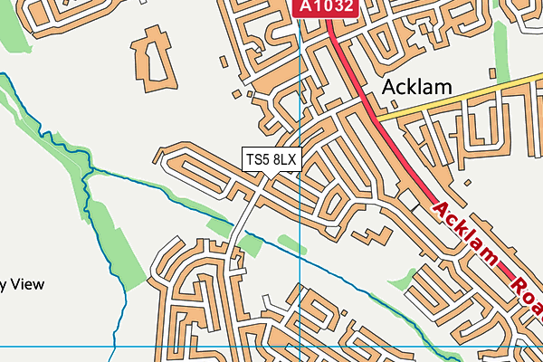 TS5 8LX map - OS VectorMap District (Ordnance Survey)