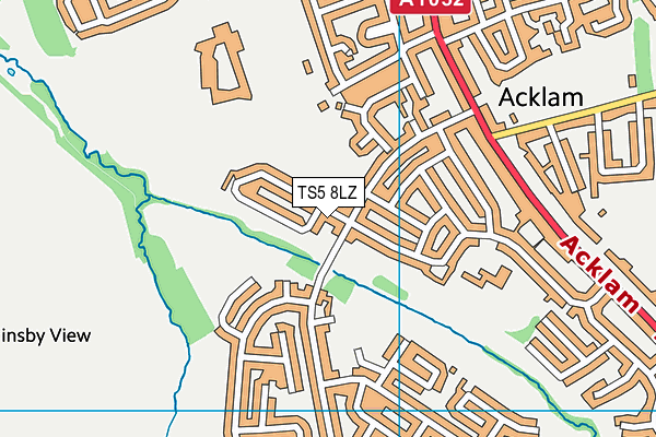 TS5 8LZ map - OS VectorMap District (Ordnance Survey)