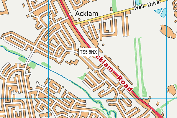 TS5 8NX map - OS VectorMap District (Ordnance Survey)