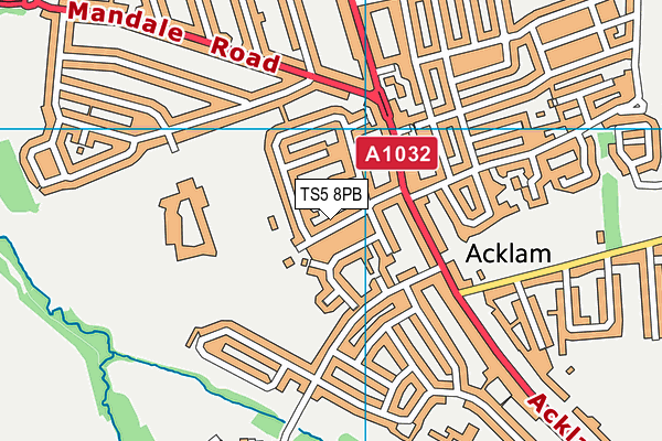 Acklam Grange School map (TS5 8PB) - OS VectorMap District (Ordnance Survey)