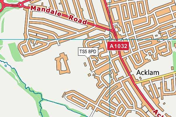 TS5 8PD map - OS VectorMap District (Ordnance Survey)