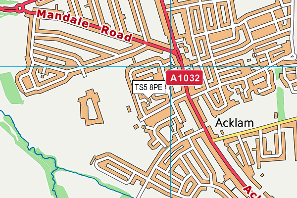 TS5 8PE map - OS VectorMap District (Ordnance Survey)