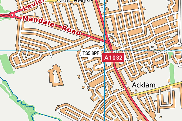 TS5 8PF map - OS VectorMap District (Ordnance Survey)