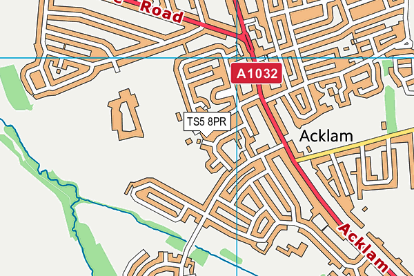 TS5 8PR map - OS VectorMap District (Ordnance Survey)