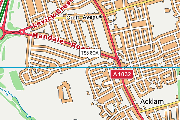 TS5 8QA map - OS VectorMap District (Ordnance Survey)