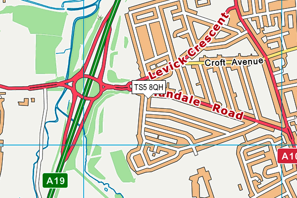 TS5 8QH map - OS VectorMap District (Ordnance Survey)