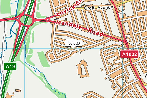 TS5 8QX map - OS VectorMap District (Ordnance Survey)